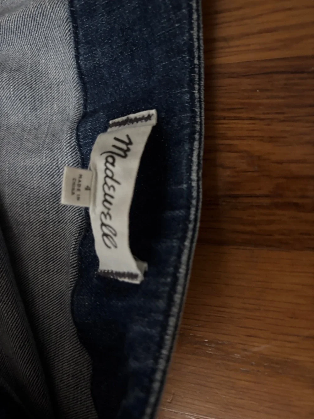 Madewell Dark Blue Button-Front Denim Mini Skirt - Picture 3 of 4